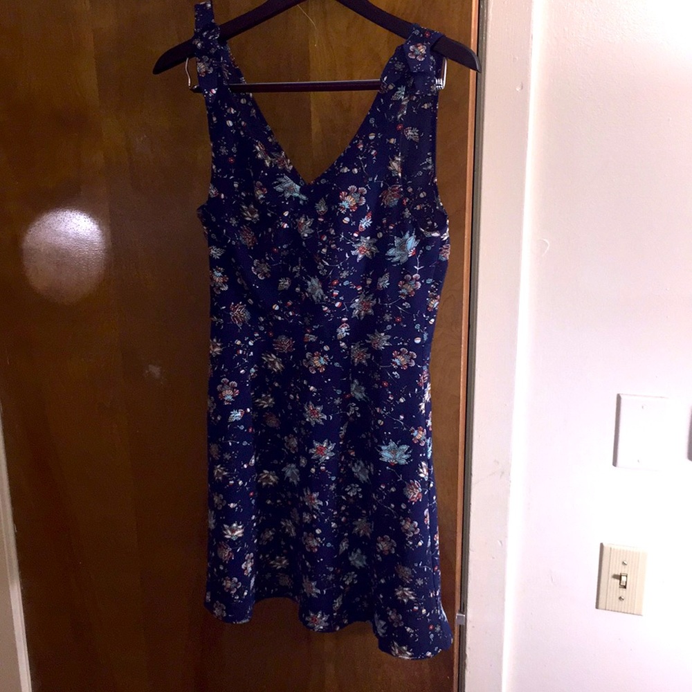 Floral tie shoulder dress